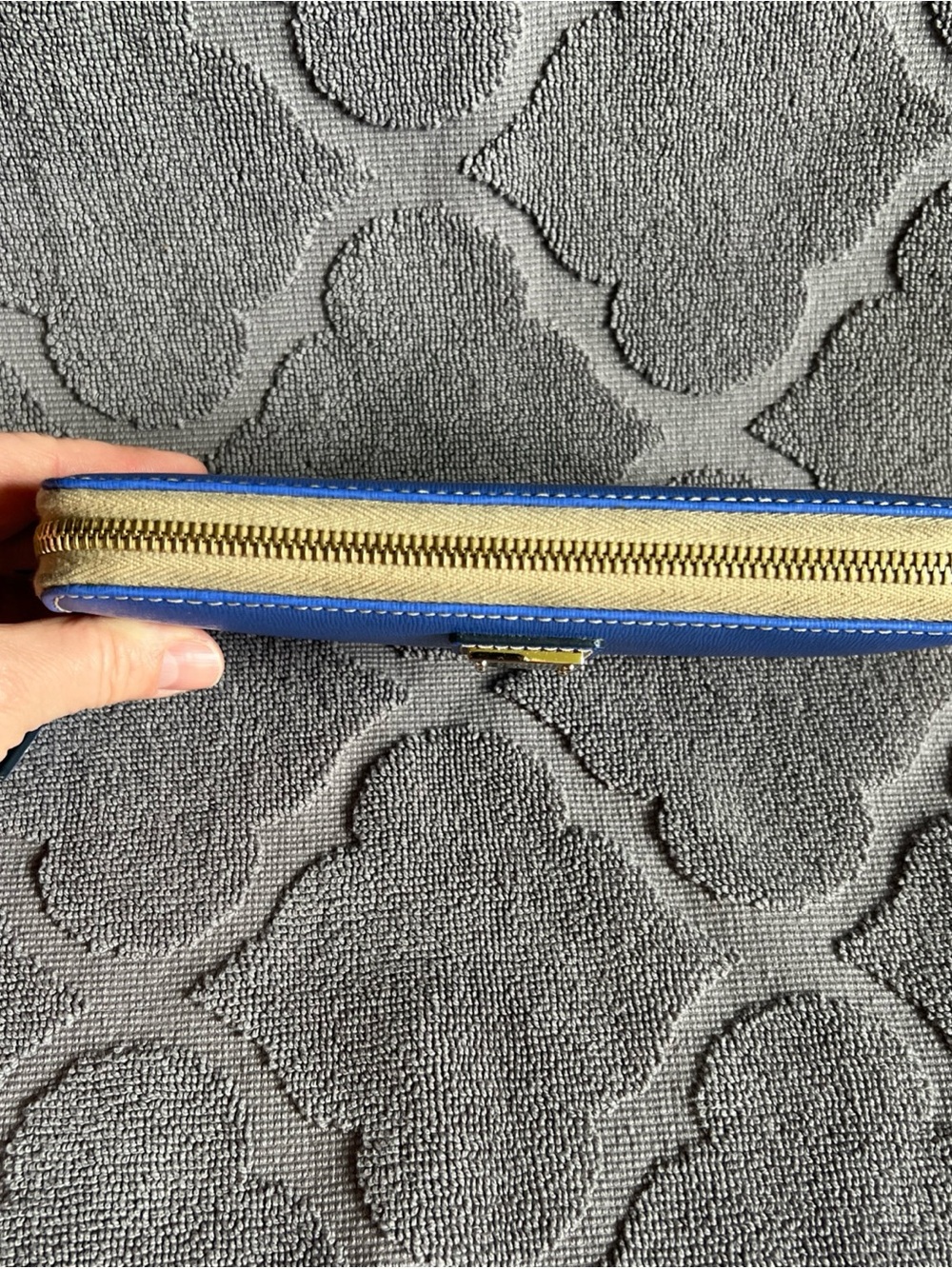 Dooney & Bourke Saffiano Large Zip Around Wallet Clutch in Azure/Blue - Picture 5 of 12